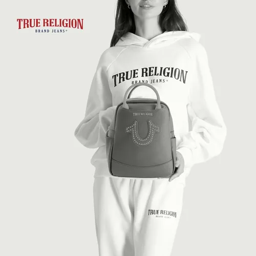 Miniatura 7 de True Religion Mini Backpack, Studded Horseshoe Logo Small Travel Bag Purse for Women, Adjustable Shoulder Straps