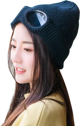 Miniatura 3 de Belsen Gorro de punto unisex con gafas de invierno cálido a prueba de viento