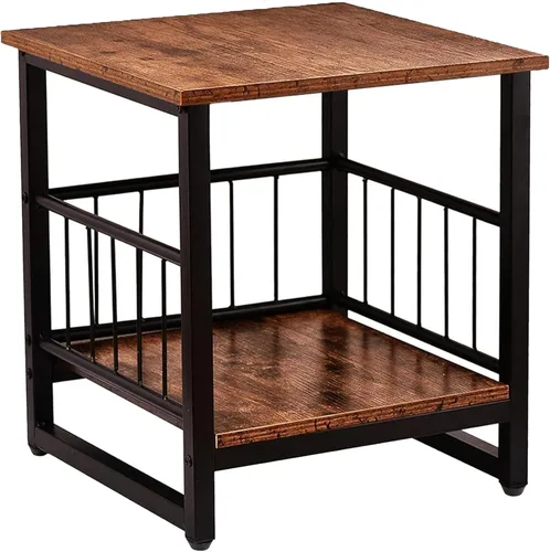 Miniatura 9 de Mesa auxiliar, mesa auxiliar industrial con estante de almacenamiento de 2 neumáticos, mini soporte para refrigerador de 180 libras con patas