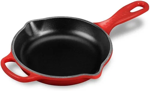 Miniatura 7 de Le Creuset Sartén de Hierro Fundido Esmaltado Signature con Mango de Hierro, 6.33", Cerise