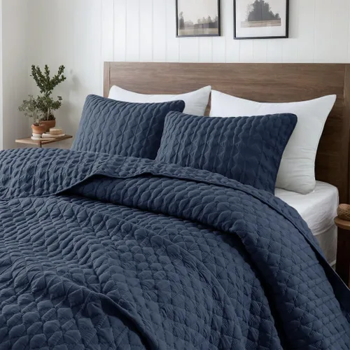 Miniatura 13 de WDCOZY Juego de ropa de cama tamaño individual de color azul claro con 1 funda de almohada, colcha ligera y suave, funda de edredón fina para todas