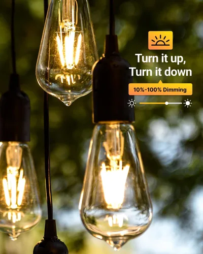 Miniatura 7 de Sunco - Bombilla LED para exteriores del anochecer al amanecer, ST64 Edison estilo bombilla automática con detección de luz, 800 LM, 7 W 4000K