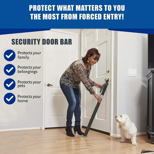 Miniatura 5 de Securadoor Barra de topes de puerta súper resistente Dispositivo de tope de puerta totalmente ajustable para seguridad en el hogar para uso