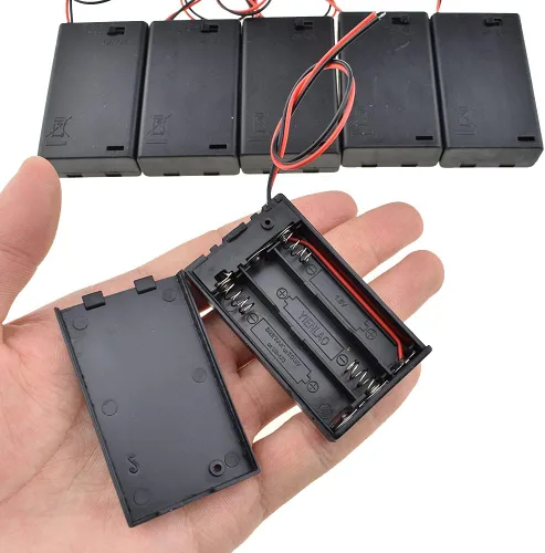 Miniatura 9 de HAHIYO 2 soportes de batería AAA con conector JST, suministro portátil, intercambio rápido, tapas de forma segura, conveniente interruptor