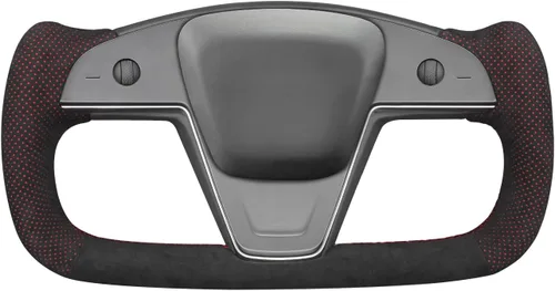 Miniatura 40 de MEWANT Funda para volante de automóvil de piel sintética cosida a mano para Tesla Yoke Model S Plaid 2021-2023/Model X 2021-2023, accesorios