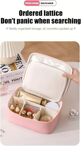 Miniatura 3 de Bolsa de maquillaje – Organizador de maquillaje, bolsa de aseo de viaje para mujeres y niñas Bonita bolsa de cosméticos, neceser para, bolsa