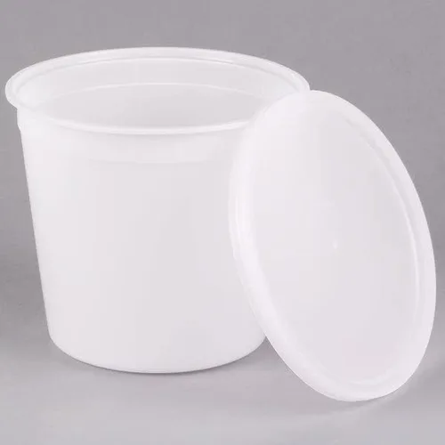 Miniatura 3 de Contenedor redondo translúcido con tapas, perfecto para sopa de preparación de comidas, helado, congelador, lavavajillas y microondas: 20 Stes