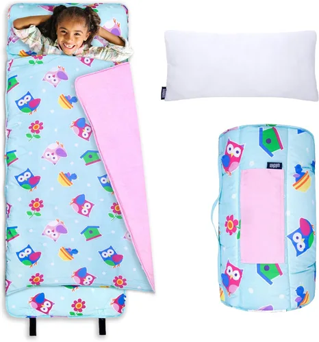 Miniatura 10 de Wildkin Alfombrilla para Siesta Infantil Original – Cómoda Alfombrilla para Dormir con Almohada, Ideal para Escuela y Viajes Corazones arco iris