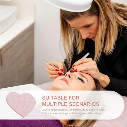 Miniatura 3 de Beaupretty - Almohadilla de injerto de pestañas en forma de corazón, 2.55 x 2.16 pulgadas, para extensiones de pestañas, paleta de pegamento