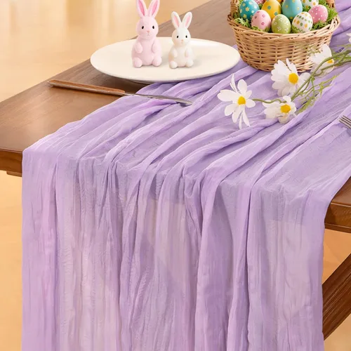 Miniatura 63 de Socomi - 10 caminos de mesa de gasa, estilo bohemio y rústico, para primavera, Pascua, bodas, fiestas, baby showers, cumpleaños y decoración, 120