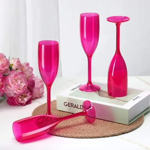 Miniatura 5 de XUWAIDSGN Copas de champán acrílicas, copas de champán para brindis de boda, copa de champán de plástico, reutilizable, irrompible, para despedida