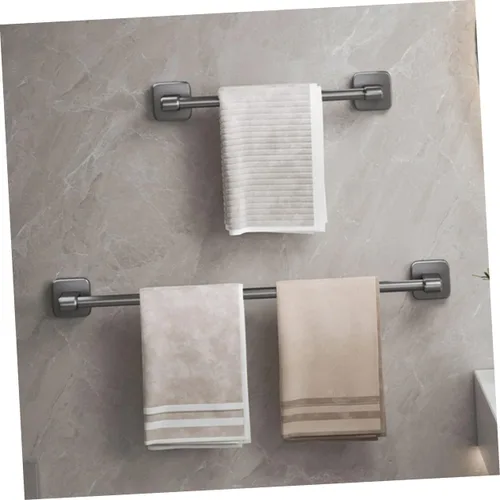 Miniatura 8 de Toallero autoadhesivo para toallas de baño sin perforaciones, organizador de barra de toallas de baño resistente para toallas y zapatillas