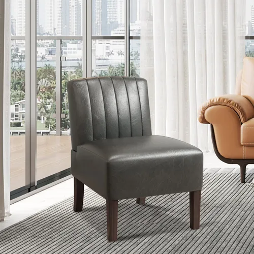 Miniatura 13 de VIRRMO Sillas de Acento sin Brazos para Sala de Estar, Silla Slipper Moderna Sillas de Sala de Estar con Patas de Madera Sólida, Silla de Tocador