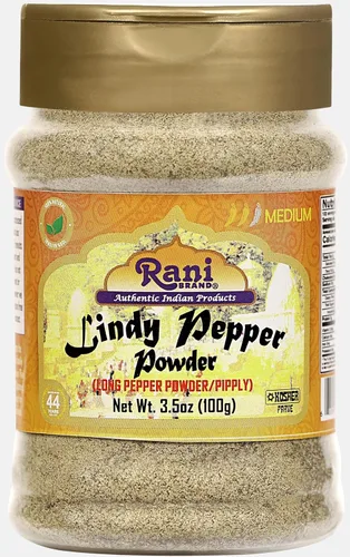 Rani Lindy - Pimienta en polvo (pimienta larga, Piper Longum, Pipli) tarro de PET de 3.5 onzas (3.53 oz) ~ Todo natural | Apto para gluten | Sin OMG