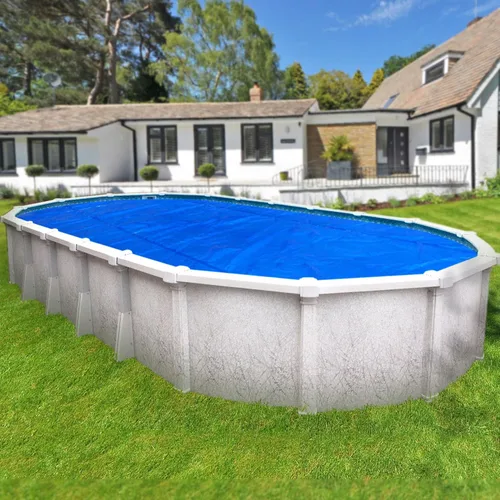 Miniatura 2 de Spa Choice - Cubierta solar ovalada prémium de 15 x 30 pies, color azul/plateado para piscina sobre el suelo, cubierta solar para piscina, 8 mil