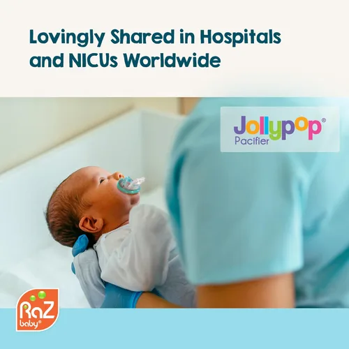 Miniatura 2 de RaZbaby JollyPop - Chupete con chupete desmontable para bebé, RaZbuddy para todas las edades, 100% silicona de grado médico fabricado en Estados