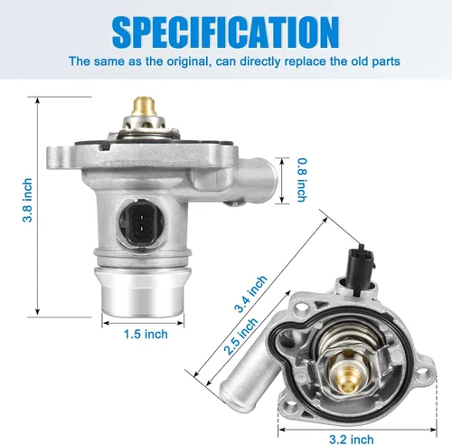 Miniatura 4 de AUTOBABA 902-808 Conjunto de carcasa de termostato refrigerante de aluminio de mejora compatible con Chevy Trax Sonic 13-20, Cruze 11-16, Buick