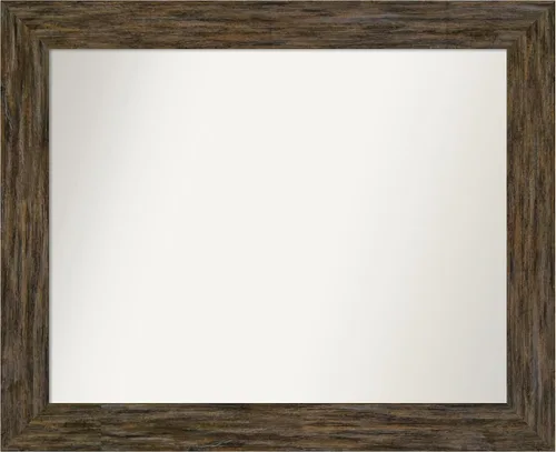 Miniatura 42 de Amanti Art Espejo personalizado, espejo de baño marrón Fencepost, espejo de pared o espejo de tocador de baño sobre el fregadero (27 x 27 pulgadas)