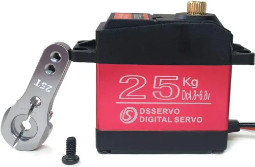 Miniatura 7 de Servo digital RC de 25 kg de alto par, alta velocidad, engranaje metálico completo, resistente al agua, ángulo de control de 180 grados