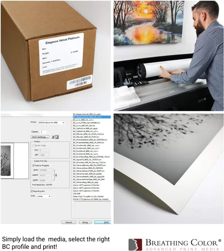 Miniatura 3 de Elegance Velvet - El rollo de 36 pulgadas x 40 pies es un papel de inyección de tinta de alta calidad mate de 310 gsm, blanco brillante prensado