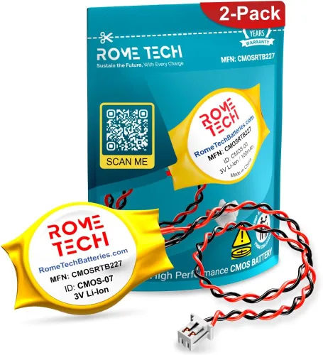 Miniatura 4 de Rome Tech Batería CMOS CR2032 para Dell Precision 7560, 5548, 9100, 9200 – Respaldo para laptop BIOS RTC 3V – 2 cables (paquete de 1)