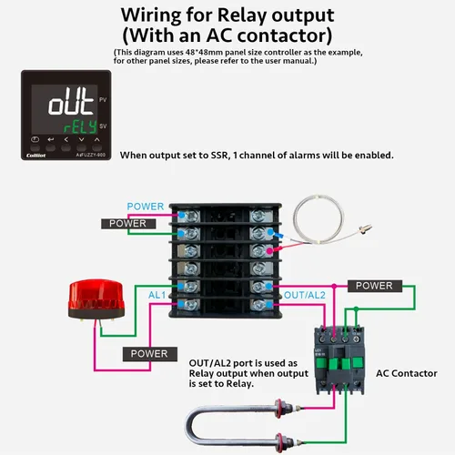Miniatura 8 de Controlador de Temperatura PID, Coiliiot Voltaje AC100-240V, Pantalla LCD, Salida Dual de Relé y SSR, Salida Dual de Alarma, Termostato PID