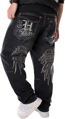 Miniatura 4 de BUYDUAL Men's Baggy Jeans Y2k Loose Fit 90s Hip Hop Vintage Baggy Fit Denim Pants Fashion Dance Skater Skateboard Pants