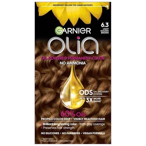 Miniatura 25 de Garnier Olia Tinte para el cabello permanente rico en aceite de color brillante sin amoníaco, 5.0 marrón medio (paquete de 2) tinte para el cabello