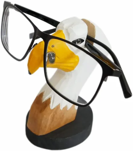 Miniatura 19 de Red Dollar Soporte para anteojos de animales tallados en madera hecha a mano, lindo soporte de exhibición de lentes de sol, mesita de noche