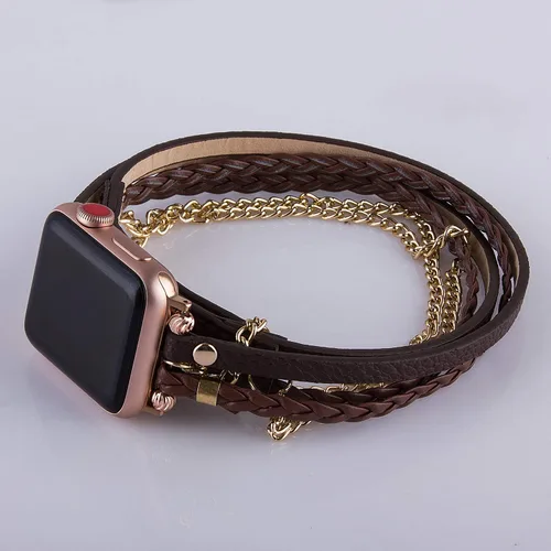 Miniatura 4 de Correas de pulsera compatibles con Apple Watch Band Ultra iWatch Series 8 7 6 5 4 3 2 1 SE 1.97 pulgadas, 1.77 pulgadas, 1.73 pulgadas, 1.65 Marrón