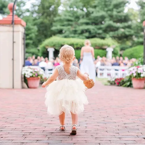 Miniatura 5 de Topmaker Vestido de niña de flores sin espalda acampanado de encaje