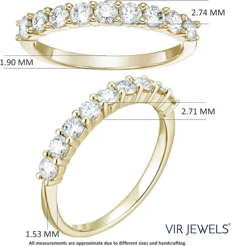 Miniatura 4 de Vir Jewels Anillo de compromiso de diamantes de 34 quilates (ctw) para mujer, anillo de compromiso redondo de diamantes de oro amarillo de 14