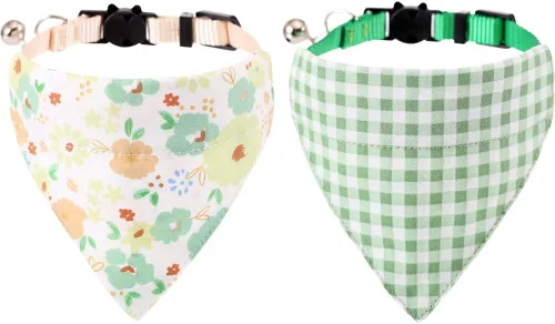 Miniatura 30 de Collares de gato KZHAREEN para Pascua, separables con bandana y campana, collar ajustable para gatito, perrito pequeño, niñas y niños Pascua-2