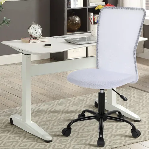 Miniatura 10 de Silla de oficina, silla de escritorio, silla de trabajo con respaldo medio para computadora con altura ajustable y soporte lumbar, asiento giratorio