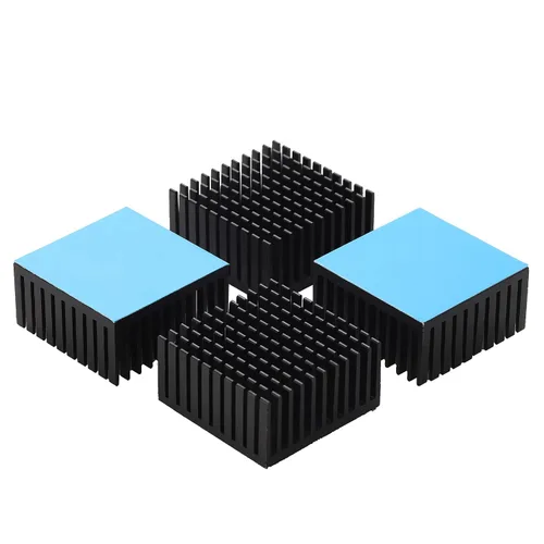 Miniatura 9 de Disipador de calor de aluminio negro con cinta adhesiva conductora térmica, enfriador de disipador de calor de 14 × 14 × 0.276 in para enfriar