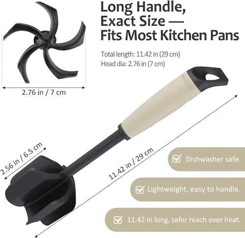 Miniatura 5 de Ourokhome Picador de carne y triturador de papas, triturador de carne molida de nailon resistente al calor para hamburguesas, 5 cuchillas curvas