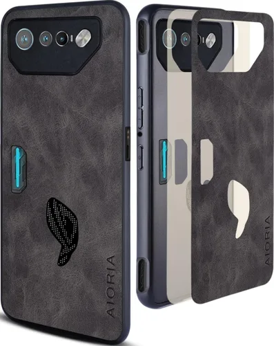 Miniatura 8 de AIORIA Funda de cuero premium para Asus ROG Phone 7, diseño retro, funda protectora completa para Asus ROG Phone 7 5G (azul oscuro)
