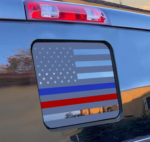 Miniatura 14 de Xinghe para Ford F150 F250 F350 2015-2025 2026, Calcomanías de bandera americana para ventana trasera, Calcomanía de bandera USA mate para ventana