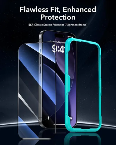Miniatura 2 de ESR Paquete de 3 protectores de pantalla para iPhone 14 Pro, [dureza 9H] [grado militar inastillable], película de vidrio templado con herramienta