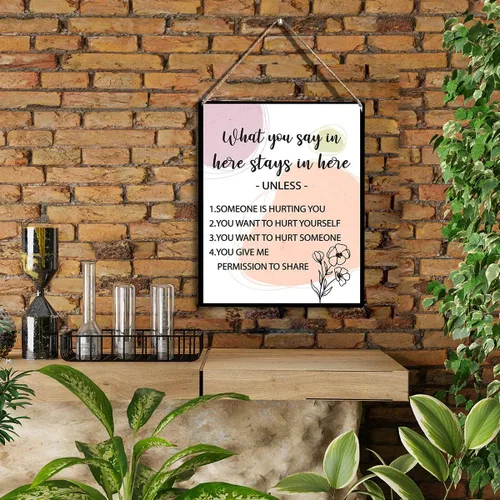 Miniatura 2 de Arte de pared de oficina de terapia de consejero escolar, letrero de salud mental de 10 x 8 pulgadas