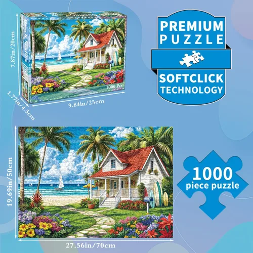Miniatura 2 de Rompecabezas para adultos de 1000 piezas rompecabezas de 1000 piezas para adultos rompecabezas de 1000 piezas - Vacaciones de verano en la playa
