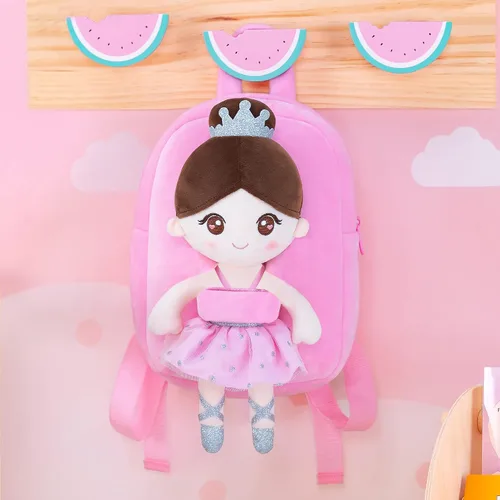 Miniatura 5 de Gloveleya Mochila para niñas pequeñas con suave muñeca bailarina rosa a partir de 2 años