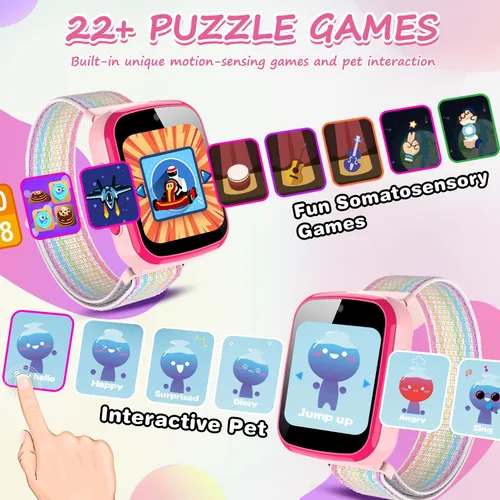 Miniatura 5 de Vakzovy Reloj inteligente para niños, regalo para niñas de 6 a 8 años, con cámara de video, música, audiolibros, relojes para niñas de 8 a 10 años