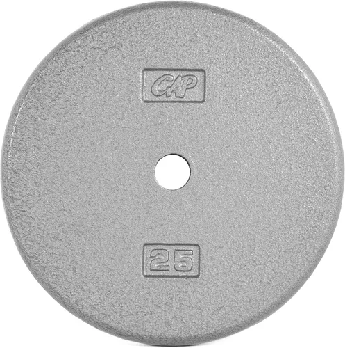Miniatura 25 de CAP Barbell Placas de peso estándar de hierro fundido de 1 pulgada, individuales y juegos 1.25-50 libras Múltiples opciones Gris