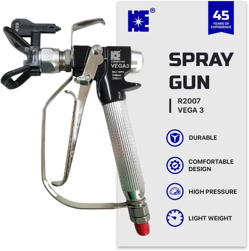 Miniatura 3 de Cosmostar R2007 VG3 - Pistola pulverizadora de pintura sin aire para contratista, gatillo de 4 dedos, punta de pulverización sin aire 519