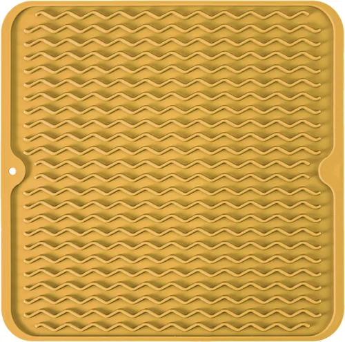 Miniatura 43 de Tapete de silicona para secar platos, antideslizante, fácil de limpiar, tapete escurridor de platos grande resistente al calor para encimera