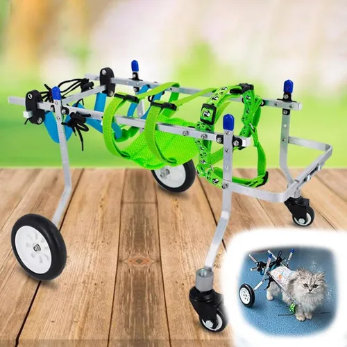 Silla de ruedas para perros, silla de ruedas para mascotas de apoyo completo para patas traseras/patas delanteras, rehabilitación ligera de perros
