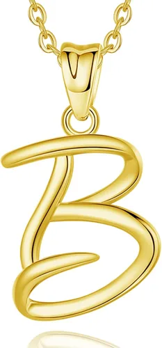 Miniatura 122 de EUDORA Collares de plata esterlina con inicial para mujer, regalos clásicos de 26 letras sin cuello para niñas, hermana, madre hija, cadena de 18