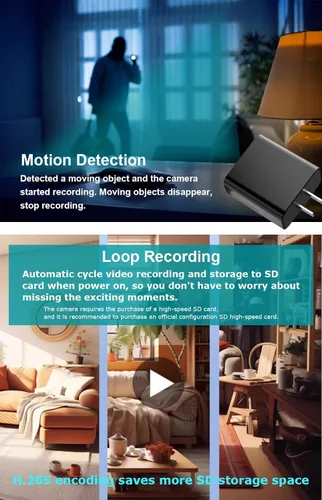 Miniatura 6 de TOQI 4K Cámaras inalámbricas Mini pequeña toma de pared de seguridad WiFi cámara interior para seguridad del hogar 【Actualizado】 (CAM) no soporta 5G