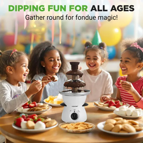 Miniatura 6 de Nutrichef Fuente de fondue de chocolate de 3 niveles, máquina calentadora eléctrica de chocolate inoxidable, chocolate caliente y derretido
